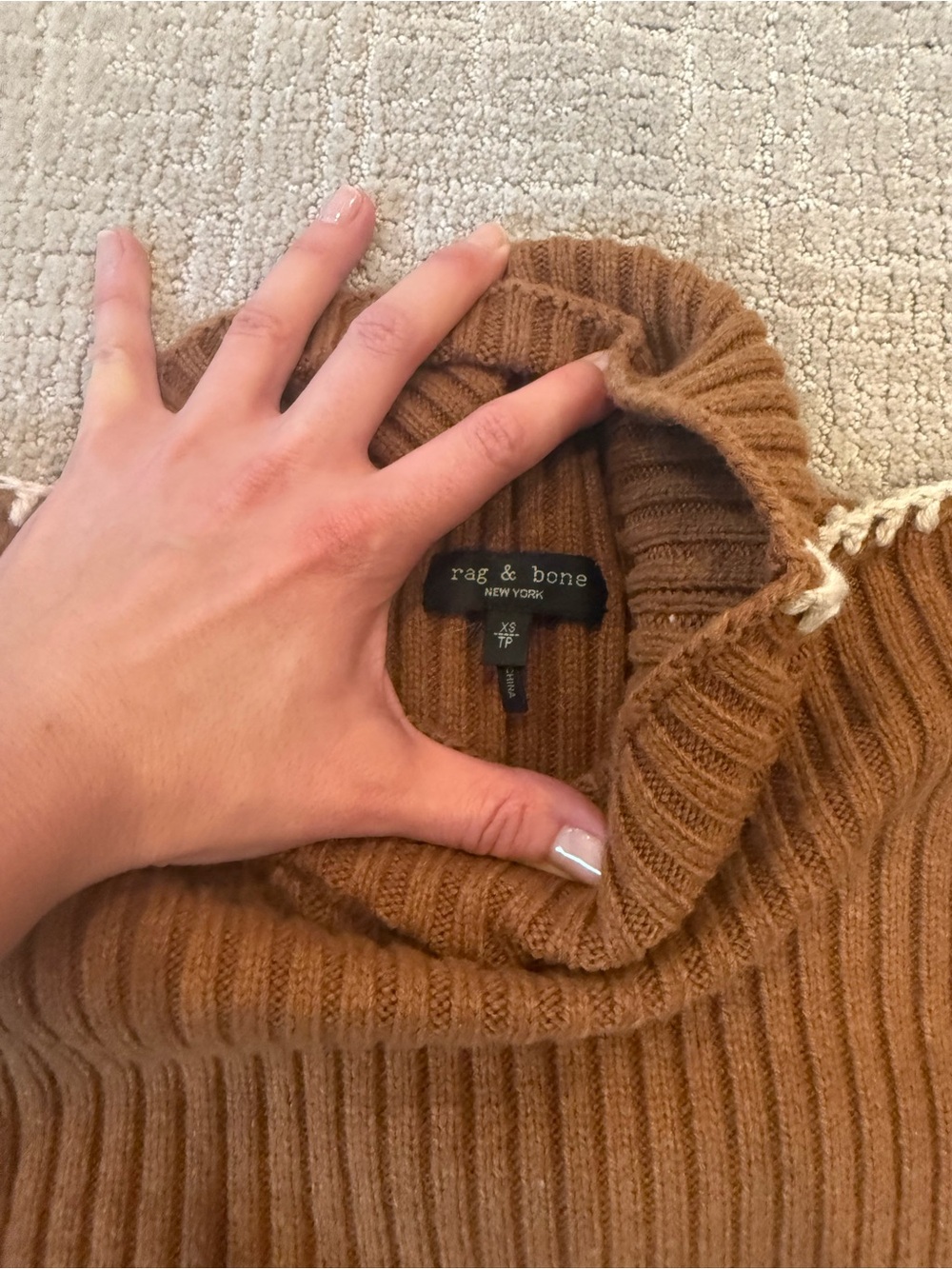 rag & bone Ribbed Turtleneck Wool Sweater - Picture 2 of 3